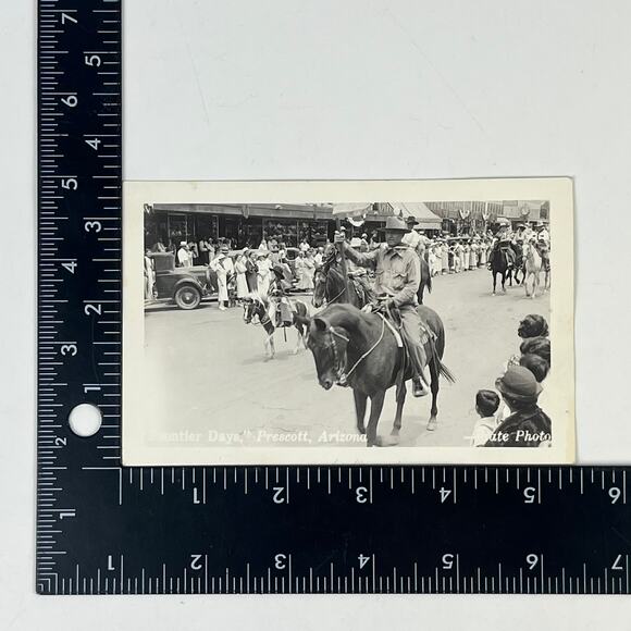 1900s RPPC Frontier Days Prescott Arizona Parade Cowboy Oldest Rodeo Postcard - Picture 3 of 3